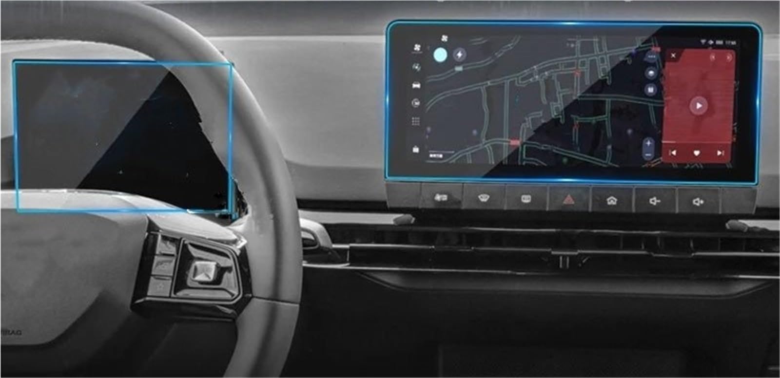 Navigator Bildschirm Displayschutz Auto GPS Navigation Dashboard Anti-Kratz Gehärtetem Glas Screen Protector Film Für MG4 EV EH32 Für MG Für Mulan 2022 2023(12.3 inch GPS 1set) von QIFANB