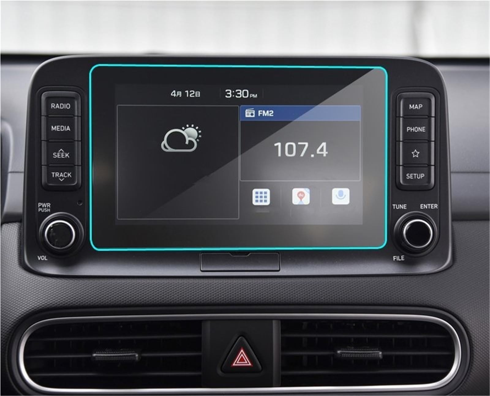 Navigator Bildschirm Displayschutz Auto GPS-Navigation Gehärtetem Glas Bildschirm Stahl Schutz Film Für Hyundai Für Kona Für Encino 2018 2019(176x99mm) von QIFANB