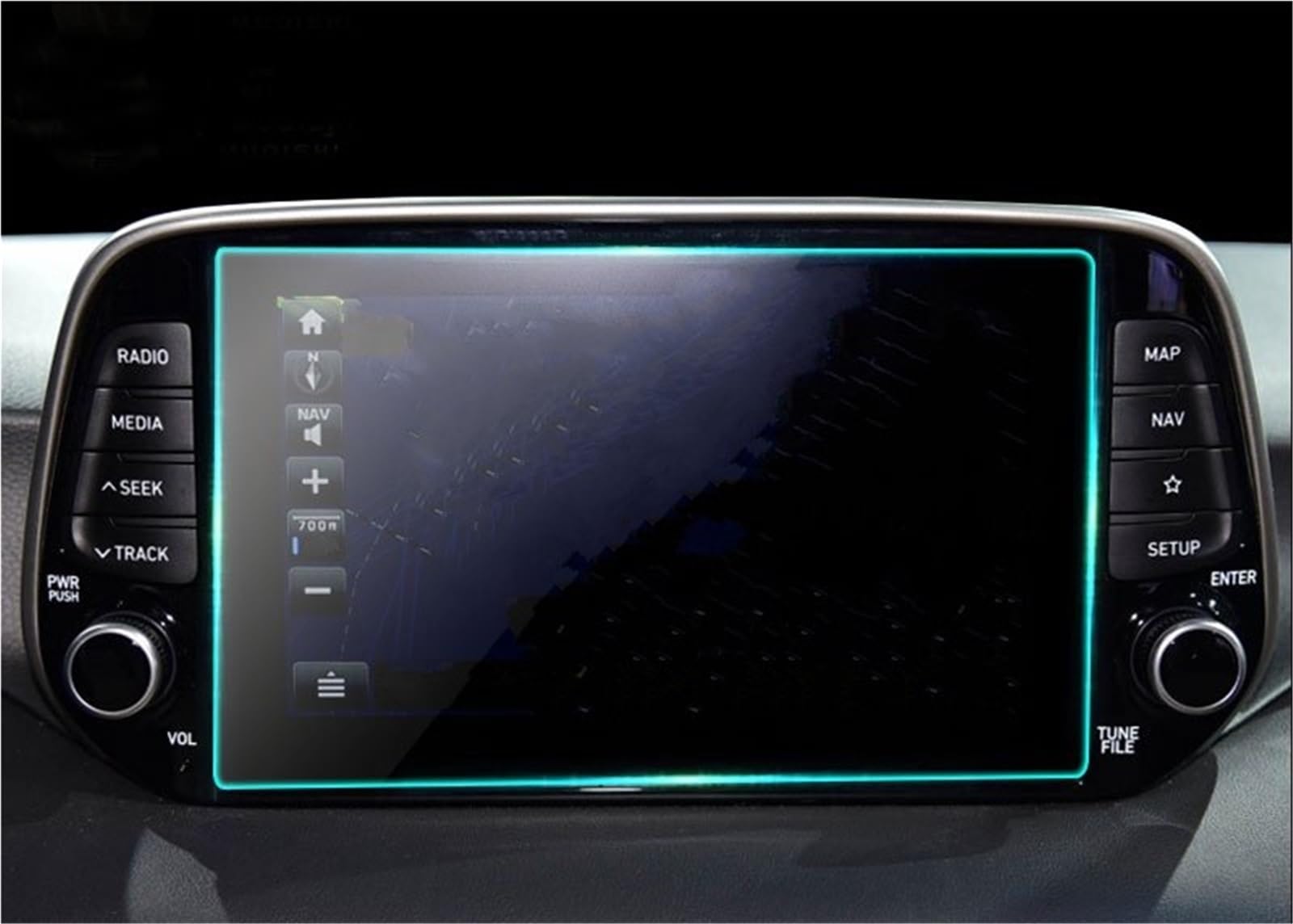 Navigator Bildschirm Displayschutz Auto GPS Navigation Schutzfolie Gehärtetes Glas Displayschutz Dekoration Refit Anti-Scratch 8 Zoll Für Hyundai Für Tucson 2019(207X126mm) von QIFANB