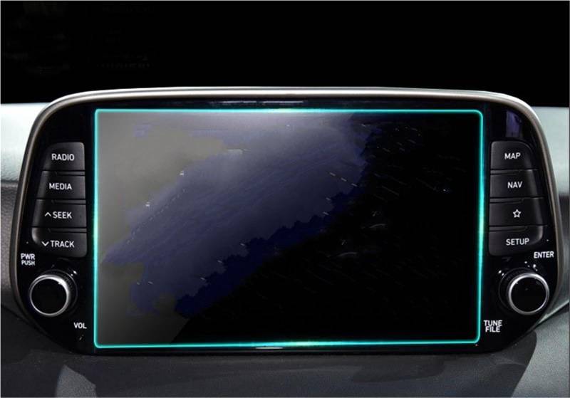Navigator Bildschirm Displayschutz Auto GPS Navigation Schutzfolie Gehärtetes Glas Displayschutzfolie Kratzfest 8 Zoll Für Hyundai Für Tucson 2019(207X126mm) von QIFANB