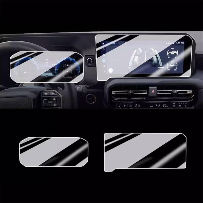 Navigator Bildschirm Displayschutz Auto GPS Navigation Und Instrument Anti-Scratch Film Gehärtetem Glas Screen Protector Film Für Toyota Für Land Für Cruiser 250 2024 von QIFANB