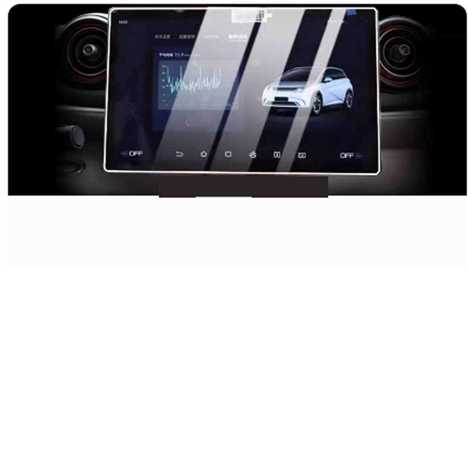 Navigator Bildschirm Displayschutz Auto GPS-Navigation Und Instrumenten-Innenraum-Displayschutz Aus Gehärtetem Glas Für BYD Für Dolphin EV 2021 2022 2023 2024 2025(12.8inch) von QIFANB