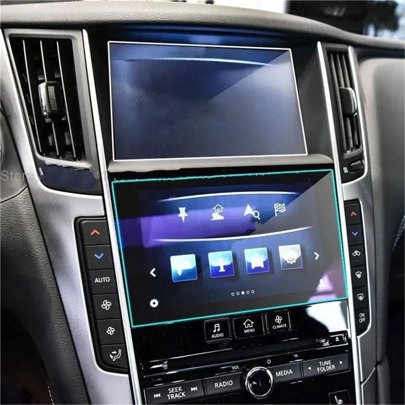 Navigator Bildschirm Displayschutz Auto-GPS-Navigations-Innenaufkleber, 2 Stück, Displayschutzfolie Aus Gehärtetem Glas, Für Infiniti Für Q50 Für Q60 2014 2015 2016 2017 2018 2019 von QIFANB