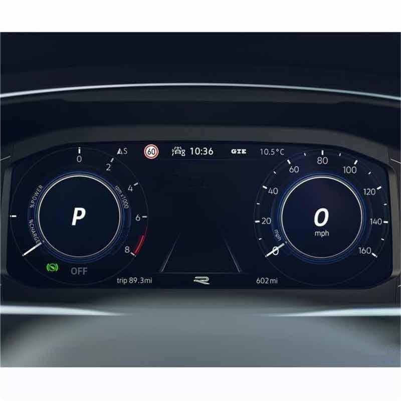 Navigator Bildschirm Displayschutz Auto Navigation Dashboard Gehärtetem Glas LCD Screen Schutz Film Innen Zubehör Aufkleber Für VW Für Tiguan 2021 2022(Instrument) von QIFANB