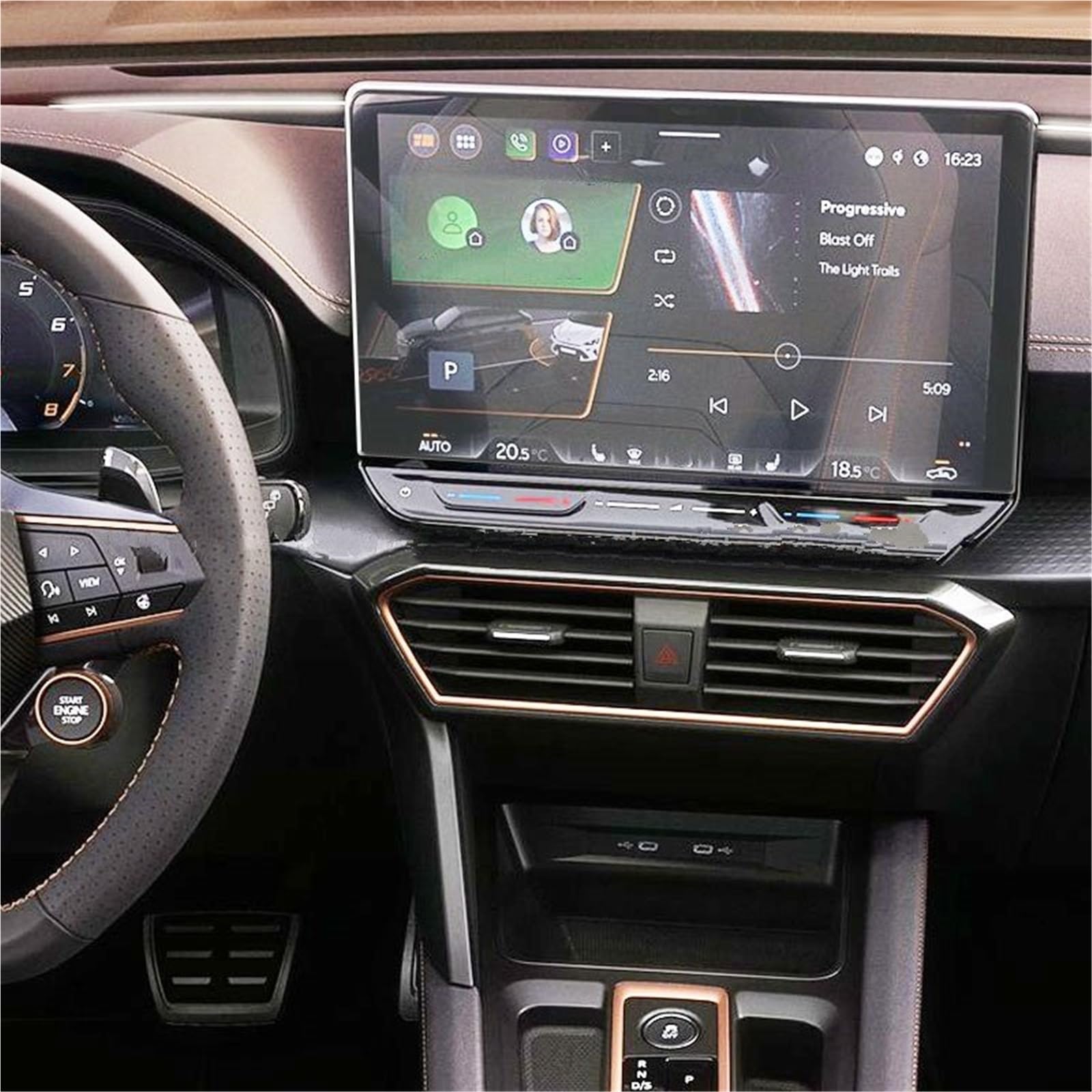 Navigator Bildschirm Displayschutz Für Cupra Für Formentor 2025 Für Leon MK4 2024 2025 TPU Schutzfolie Auto 12,9 Zoll GPS-Navigation Touchscreen Anti-Kratzer(2 Pieces) von QIFANB