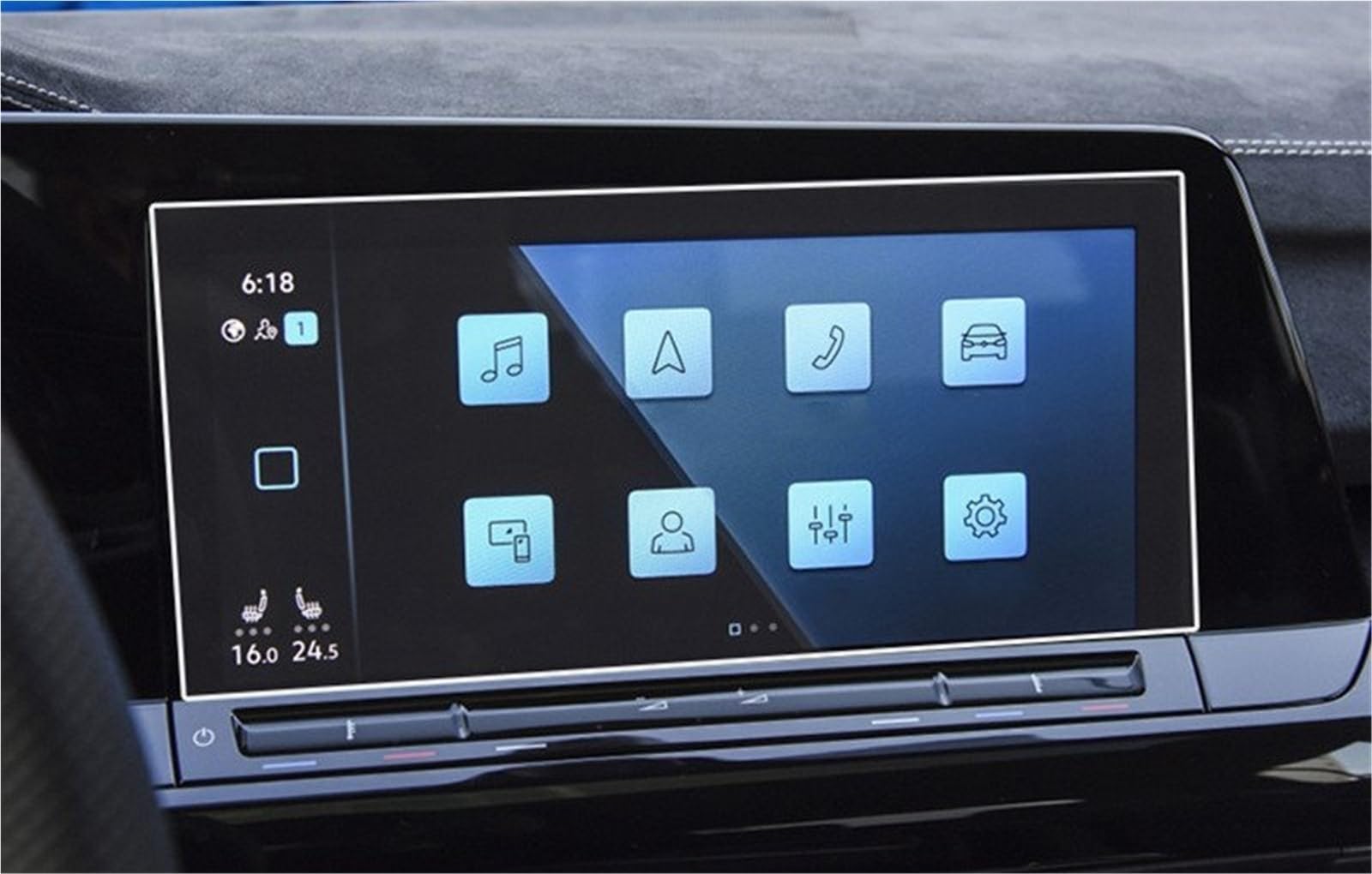 Navigator Bildschirm Displayschutz Für VW Für Golf 8 MK8 Für Life Für GTI R 2020 2021 9H Gehärtetes Glas Autonavigation DVD GPS LCD Schutz Schutzzubehör(Navigation) von QIFANB