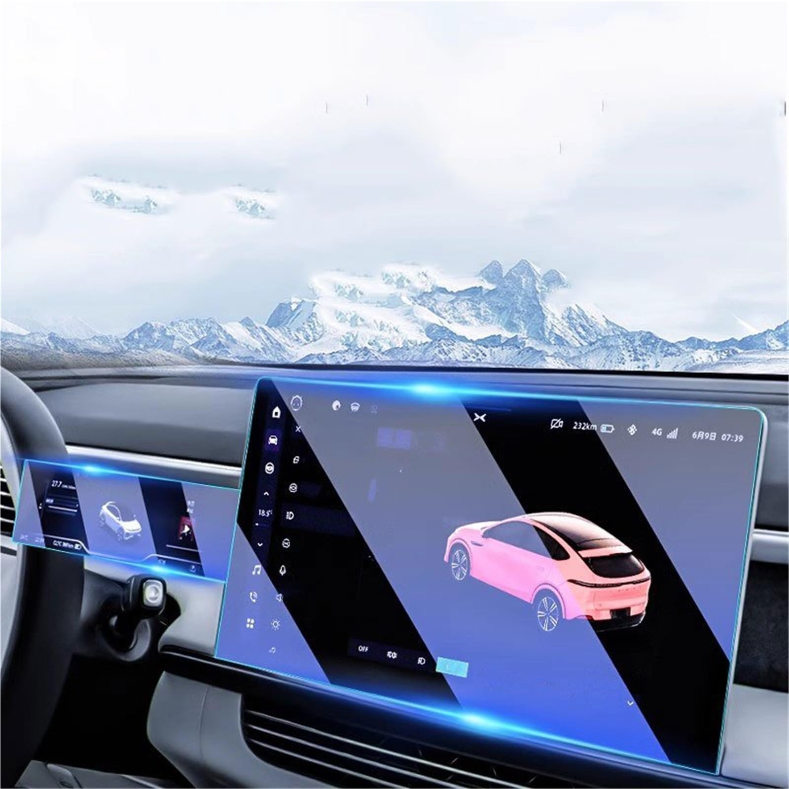 Navigator Bildschirm Displayschutz Gehärtetem Glas Protector Auto GPS Radio Navigation Lcdscreen Screen Protector Für Xpeng Für G6 2023 2024(1 Set.) von QIFANB