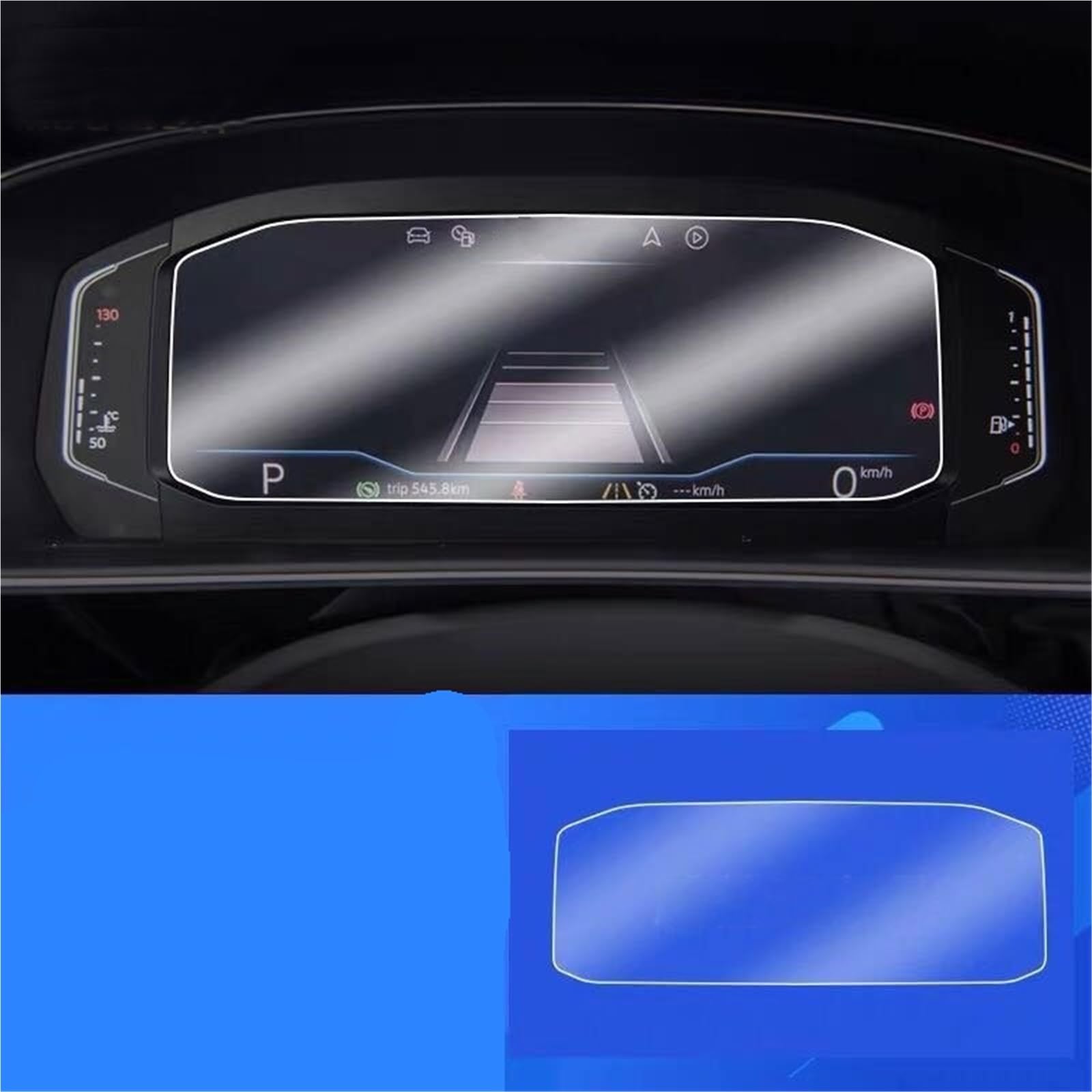 Navigator Bildschirm Displayschutz Gehärtetes Glas Auto Navigation Displayschutzfolie LCD Display Film Armaturenbrett Panel Abdeckung Für VW Für T-ROC 2018 2019 2020(Dashboard Film) von QIFANB