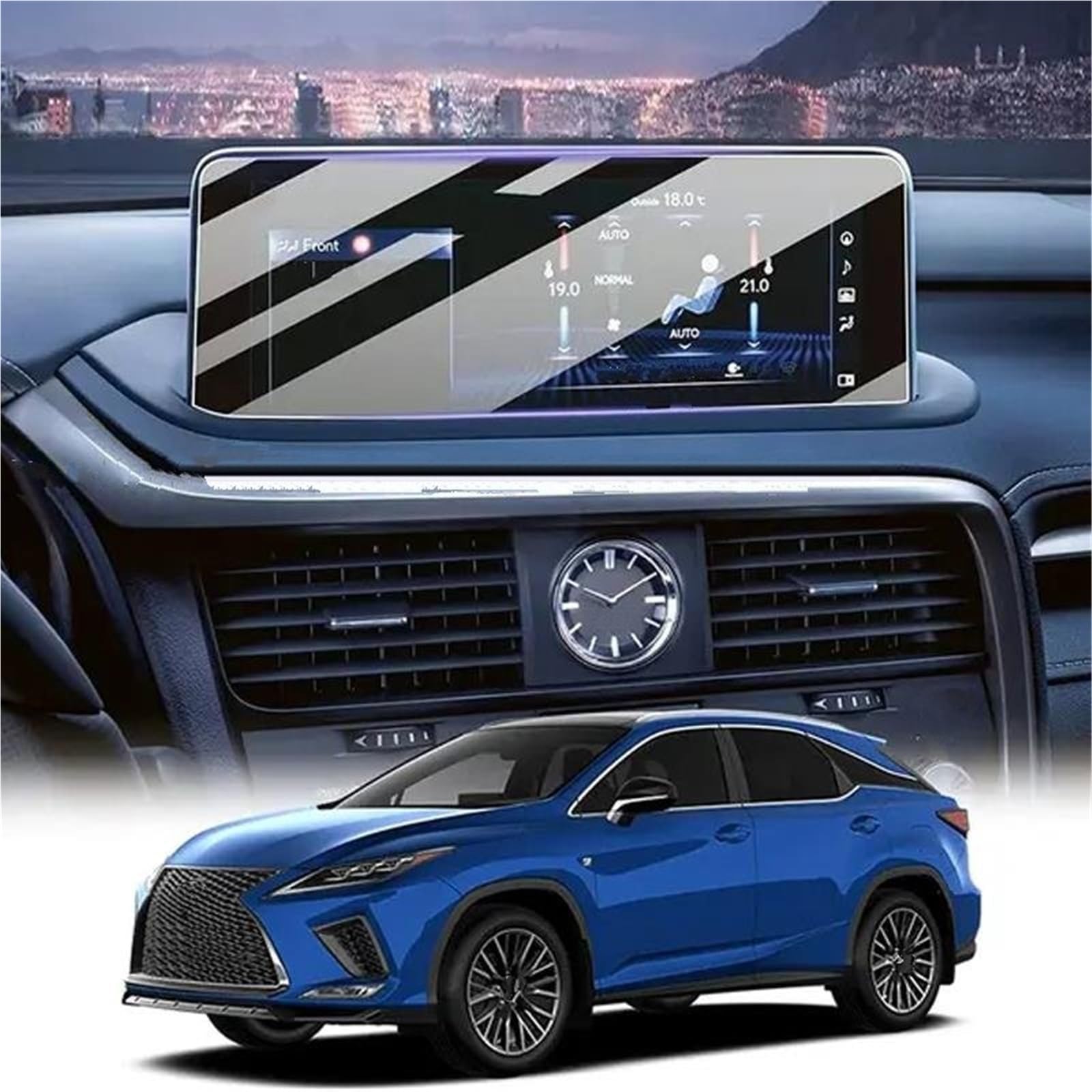 Navigator Bildschirm Displayschutz LCD-Autoradio GPS-Navigation Innenzubehör Displayschutzfolie Aus Gehärtetem Glas Für Lexus Für RX350 Für RX450 2020 2021 2022(12.3 Inch) von QIFANB