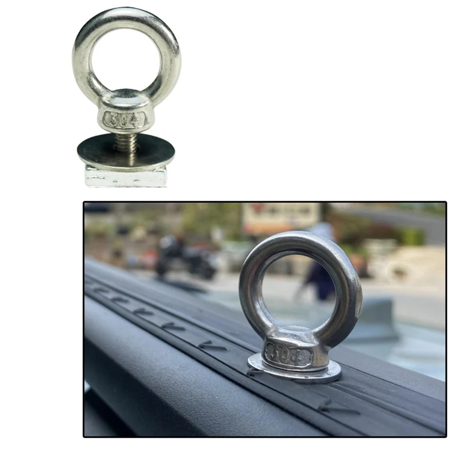 Spotlight Kajak Fracht Gepäck Zugring Zubehör Pickup Roll Cover Zugring Dachträgerschiene Gepäckrahmen T-Nut-Verlängerung Dachgepäckträger Aus Aluminiumlegierung(B) von QIFANB