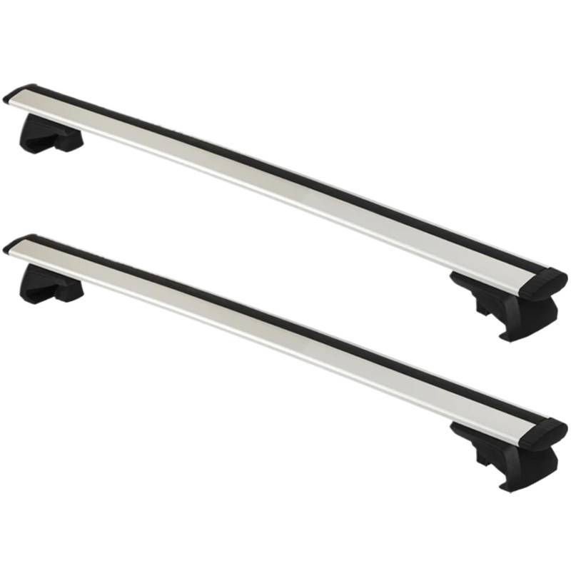 Universelle Bogenförmige Aluminiumlegierungs-Laststange Für Autos, 130 cm, Schwarz Und Silberfarben, Autodachträger, Flügelstange Dachgepäckträger Aus Aluminiumlegierung(White 130cm -8cm) von QIFANB