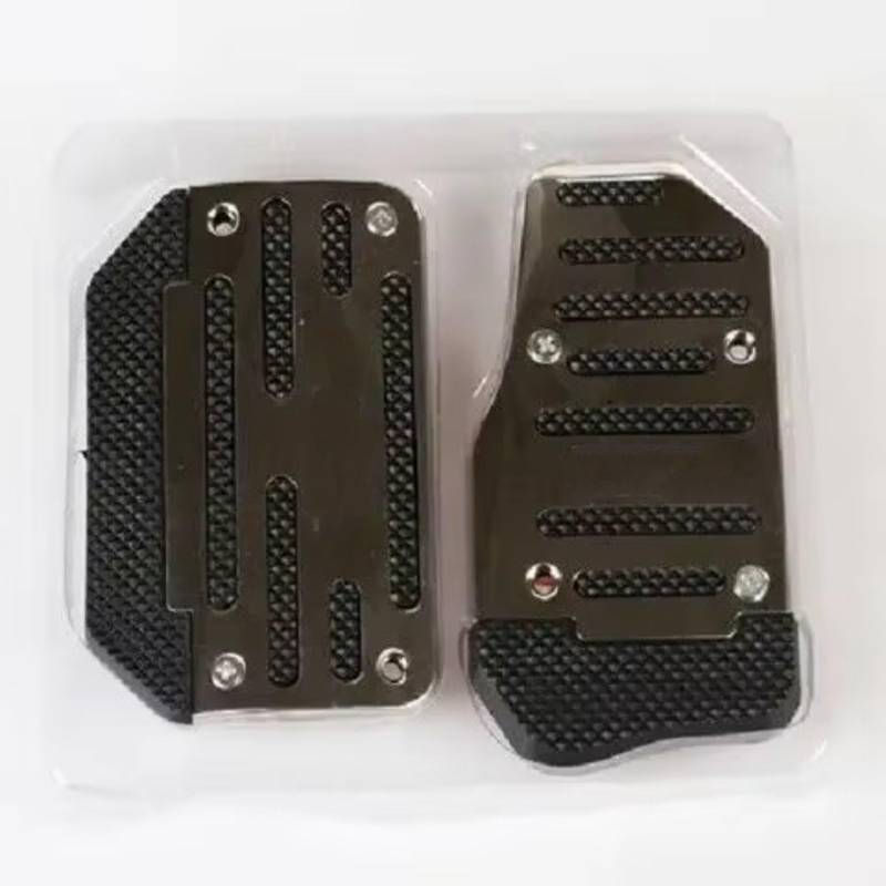 Auto Pedal Abdeckung Autopedalmodifikation Bremsbeschleunigerkupplung Aluminiumlegierungspedal rutschfeste Matte Autozubehör Pedalkappen(Automatic silver) von QILINGS