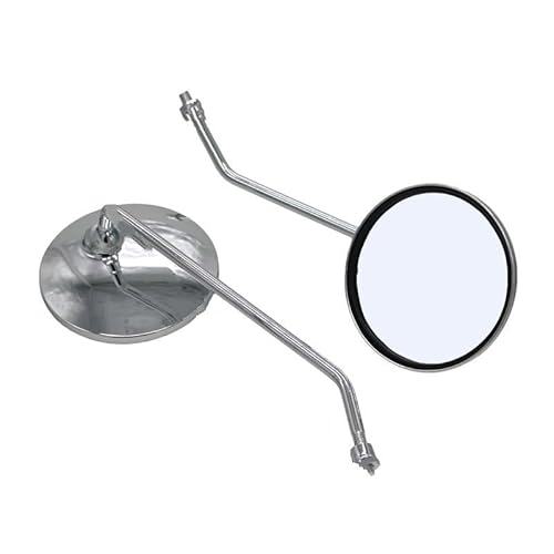 Motorradroller Spiegel 2 Teile/para Universal Motorrad Rückspiegel Runde Form Rückspiegel Motorrad Mit Für 8mm Schraube Motorradspiegel(Farbe:Long Rod) von QILINGS