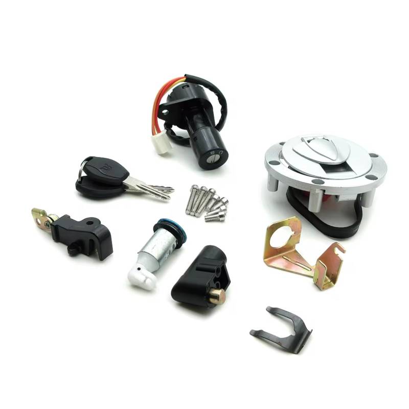 Zündschalter Sitzschloss Für Keeway Für RKS 125 150 200 Motorrad-Zündschalterschlösser 6-Loch-Tankdeckelabdeckung Für Sitzschlüsselschloss Zubehör Motorrad Zündschloss(Full Set) von QILINGS