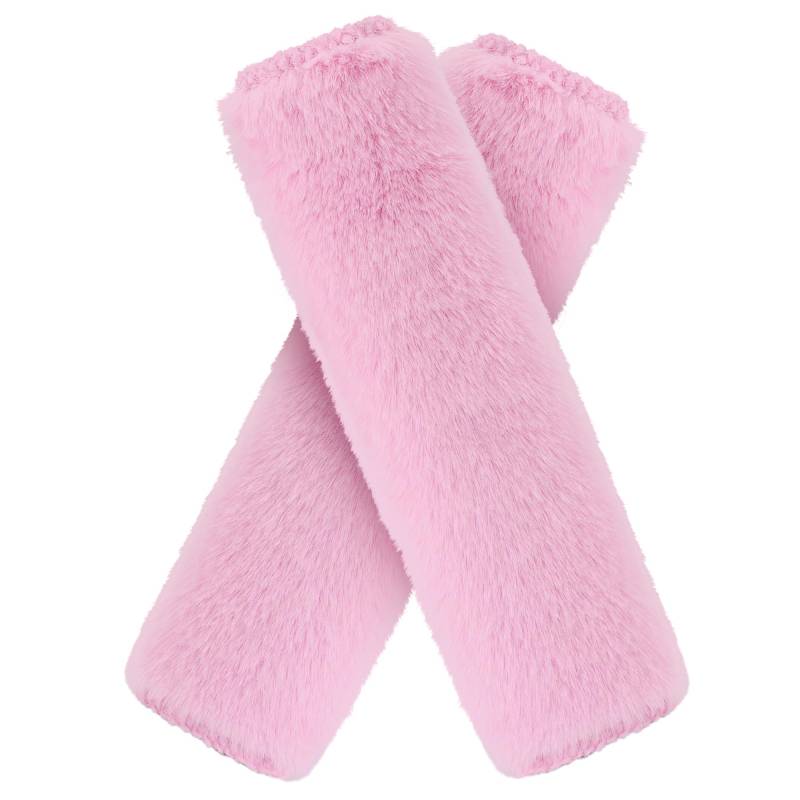 Gurtpolster Auto Gurtschutz Sicherheitsgurt Schulterpolster Gurtschoner Faux Rabbit Fur Gürtelkissen Schutzkissen Polsterung für Sitzgurt 1 Paar Rosa von QIMEI-SHOP