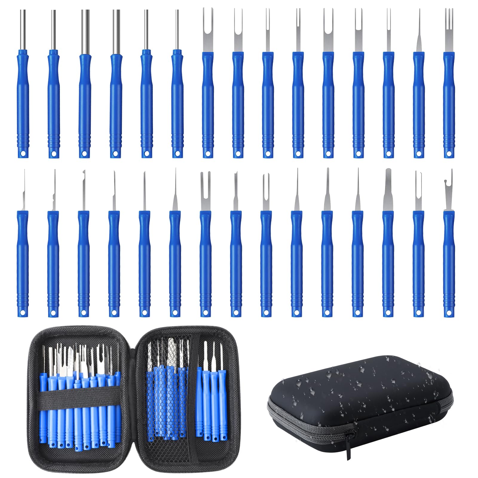 QINGHEC 30 Stück Terminal Entfernung Auspinwerkzeug, Auspinwerkzeug Kfz Entriegelungswerkzeug Auto Kabel Stecker, Terminal Entfernung Werkzeugsatz mit Box für Meisten Steckverbinder Terminals (blau) QINGHEC 30 Stück Terminal Entfernung Auspinwerkzeug, Auspinwerkzeug Kfz Entriegelungswerkzeug Auto Kabel Stecker, Terminal Entfernung Werkzeugsatz mit Box für Meisten Steckverbinder Terminals (blau) von QINGHEC