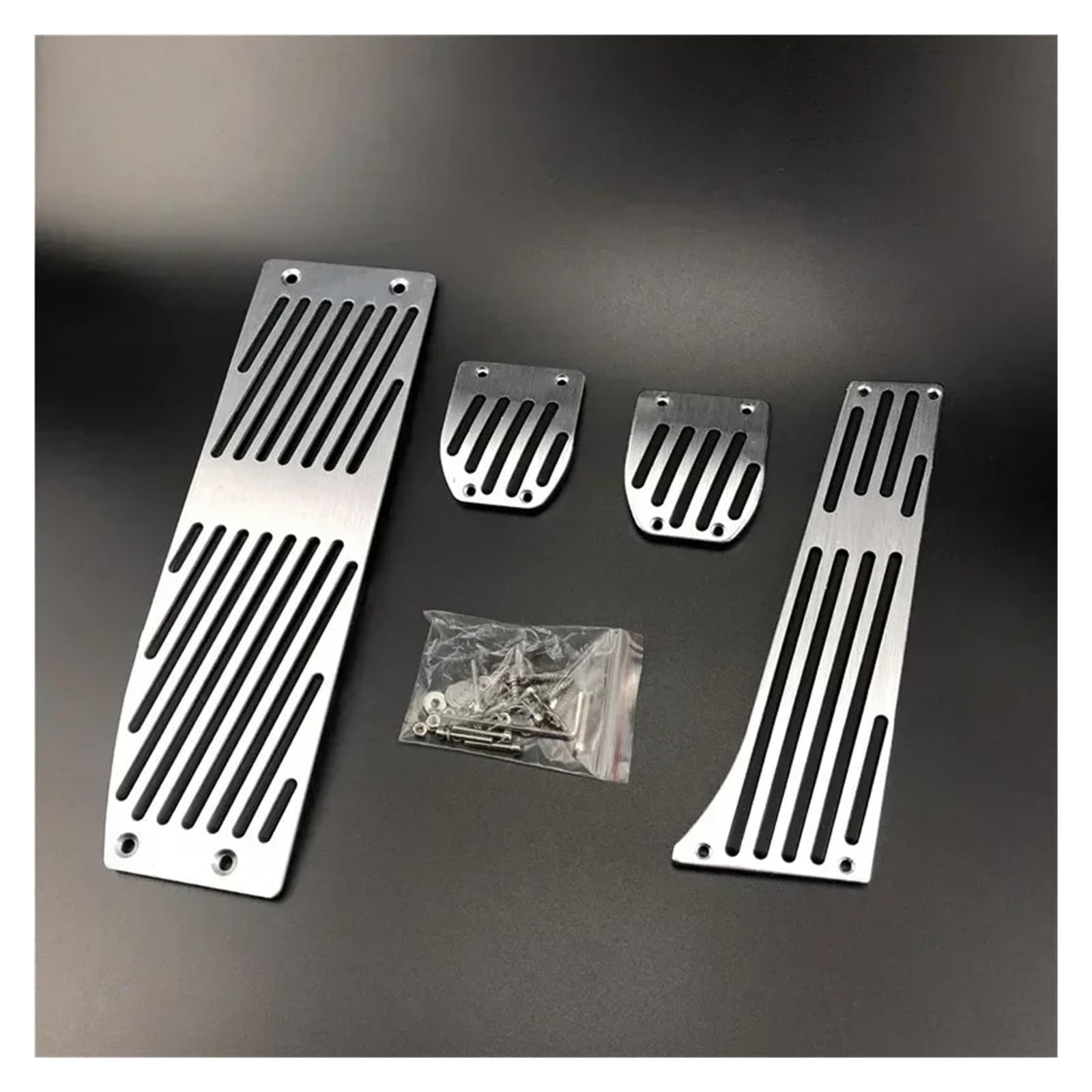 Auto Pedal Für X1 Für M3 E30 E36 E39 E46 E87 E90 E91 E92 E93 Autopedale Ruhe Auto-Styling Silber Schwarz Aluminiumlegierung Zubehör Bremspedalabdeckung(Drill for MT 4pcs) von QINGHUAWANG