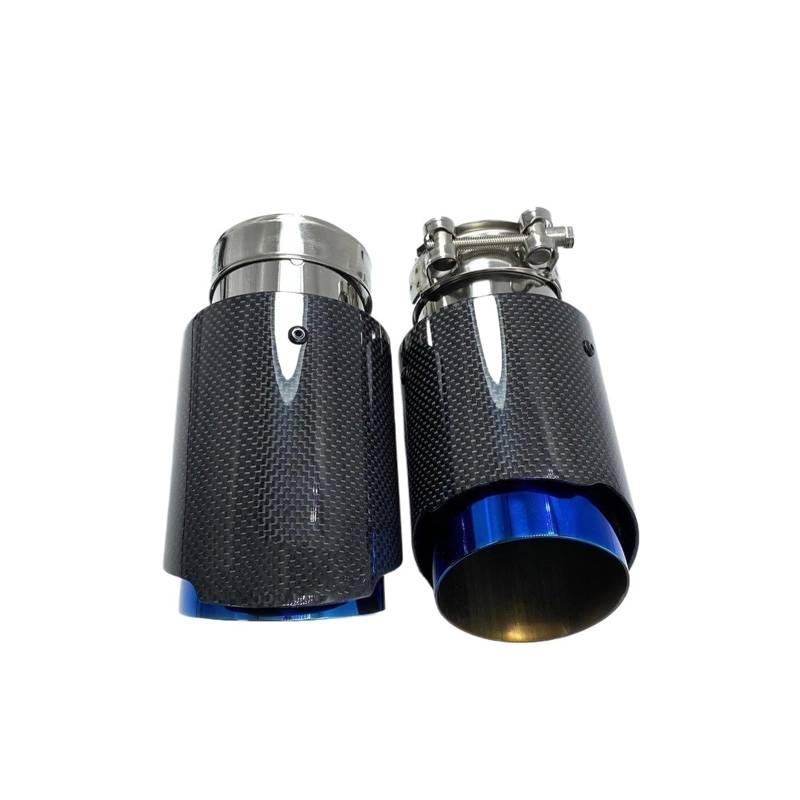 Endrohre 1 STÜCKE Für F30 Auto Auspuff Endrohr Glänzend Carbon Blau Edelstahl Gerade Schalldämpfer Spitze Schwanz Ende Schalldämpfer Spitze(IN 57MM-Out 89MM) von QINGHUAWANG