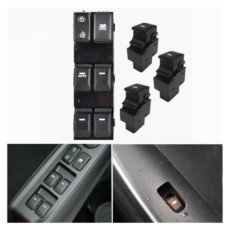Fensterheber Für Kia Für Sportage 2011 2012 2013 2014 2015 Auto Electric Power Master Fensterschalter Tastensatz 93570-3W600WK Elektrischer Fensterheberschalter(Auto Set) von QINGHUAWANG