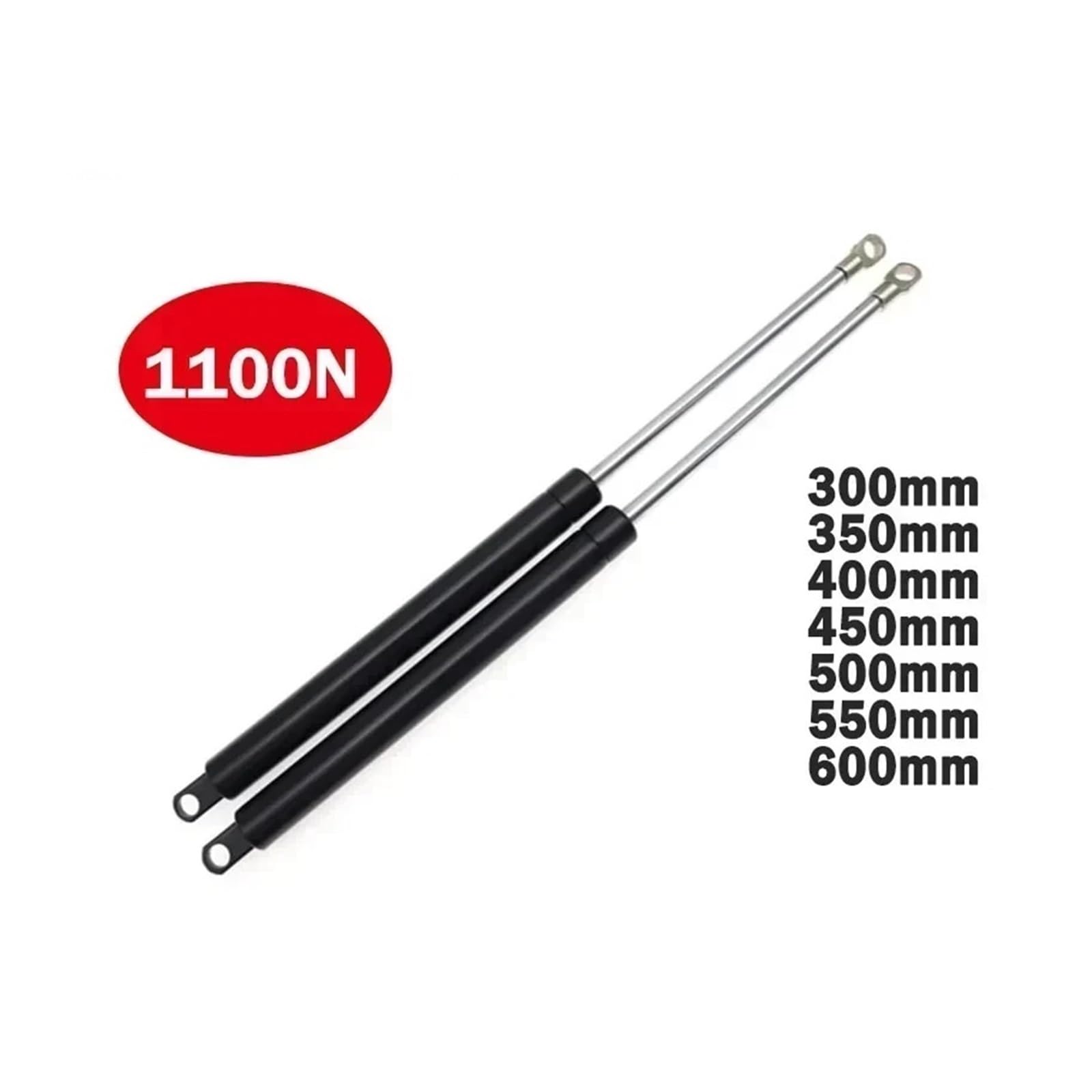 Heckklappendämpfer 2 Stücke Auto Gasdruckfedern Motorhaube Haube Stamm Heckklappe Schock Unterstützung Bar Gas Frühling 1100N 300-600mm Gasfeder Stoßdämpfer(450mm) von QINGHUAWANG