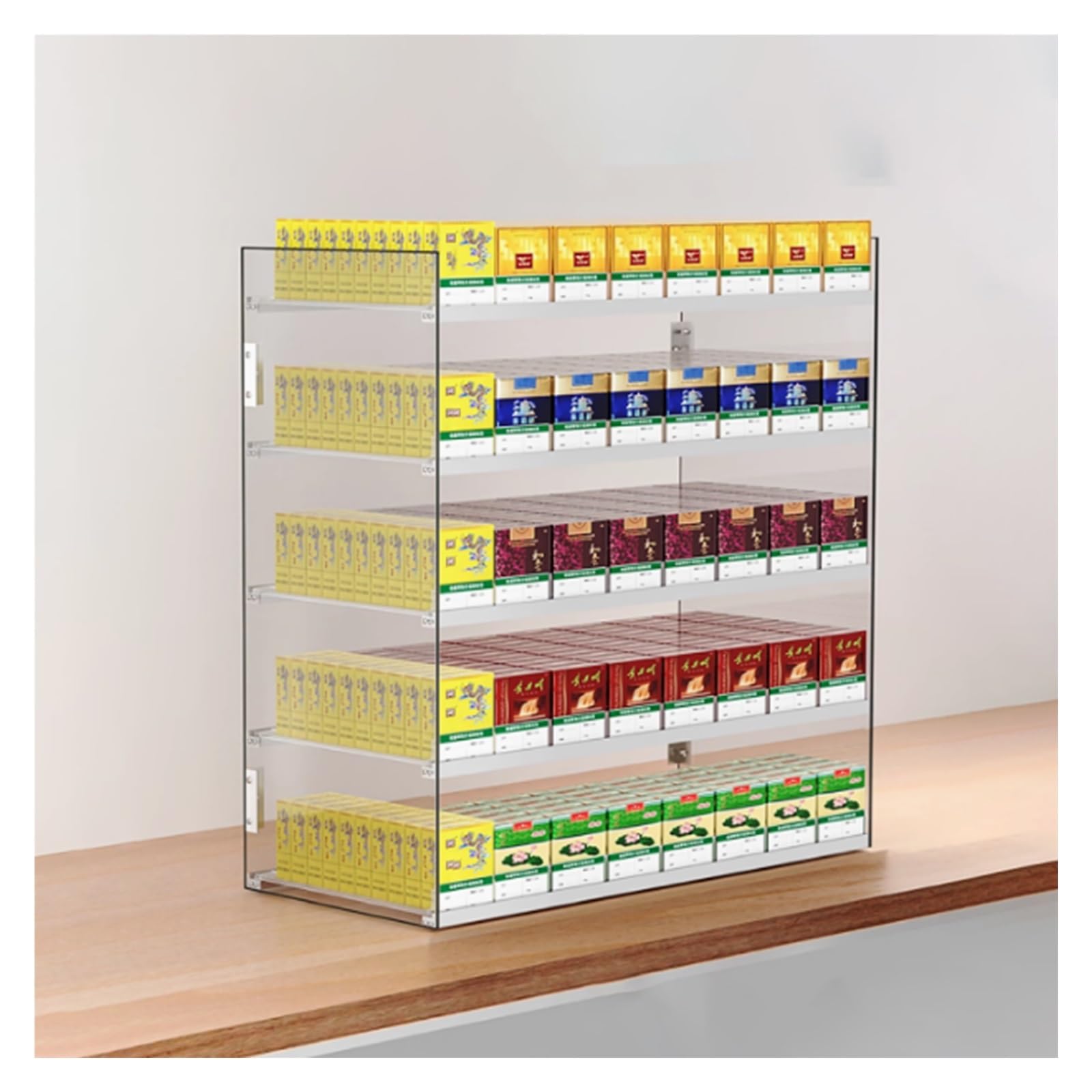Automatischer Zigarettenschieber, Durchsichtiges Zigarettenschieberfach, Schaukasten For Verkaufsregale, Trennwand For Streichholzschachtelhalter Zur Wandmontage(63x29x70cm) von QINGYAN