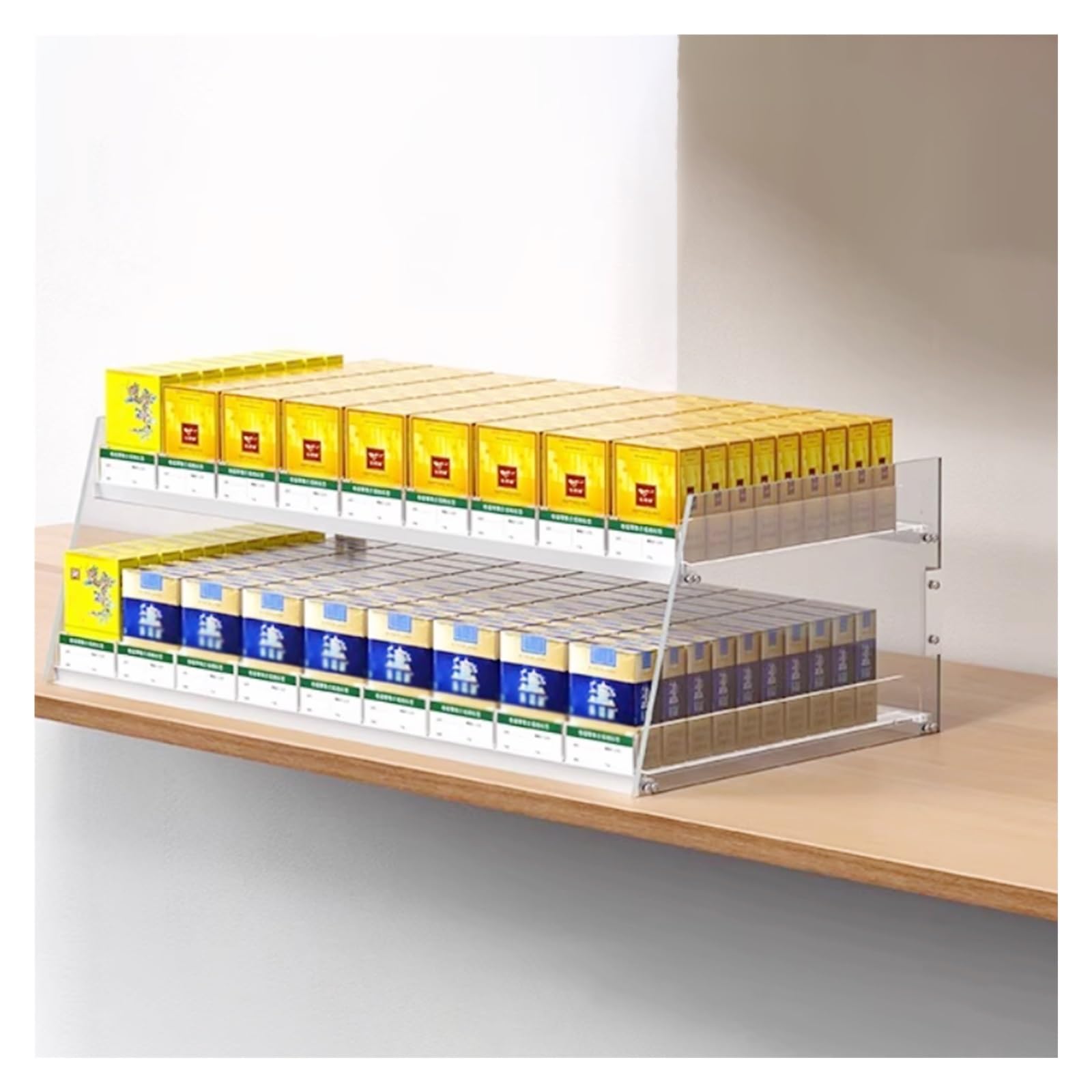 Zigaretten-Präsentationsständer, Streichholzschachtel-Acryl-Vitrine, Zigarettenschrank Mit Automatischem Etui, Zigaretten-Organizer-Halter For Den Einzelhandel(32x29x18cm) von QINGYAN