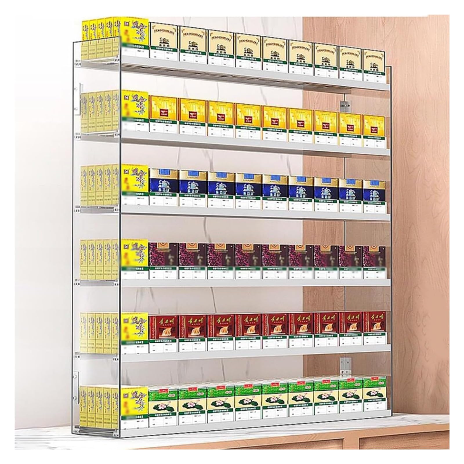 Zigarettenständer, Automatischer Zigarettenschieber Aus Acryl, 6-stufiges Süßigkeitenregal, Zigarettenvitrinen-Präsentationsständer Auf Der Arbeitsplatte Geschäfte Zigarettenständer, Automatischer Zigarettenschieber Aus Acryl, 6-stufiges Süßigkeitenregal, Zigarettenvitrinen-Präsentationsständer Auf Der Arbeitsplatte Geschäfte von QINGYAN