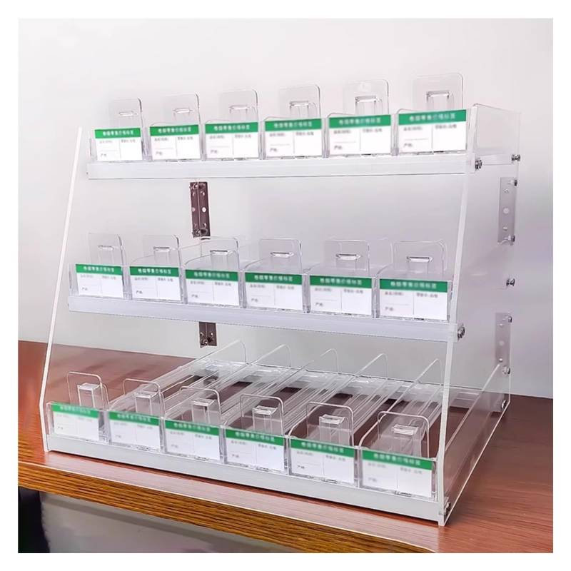 Zigarettenständer, Streichholzschachtel-Vitrine, Trapezförmige Acryl-Zigaretten-Displaybox For Die Arbeitsplatte Oder Zur Wandmontage For Supermärkte(44x29x30cm) von QINGYAN