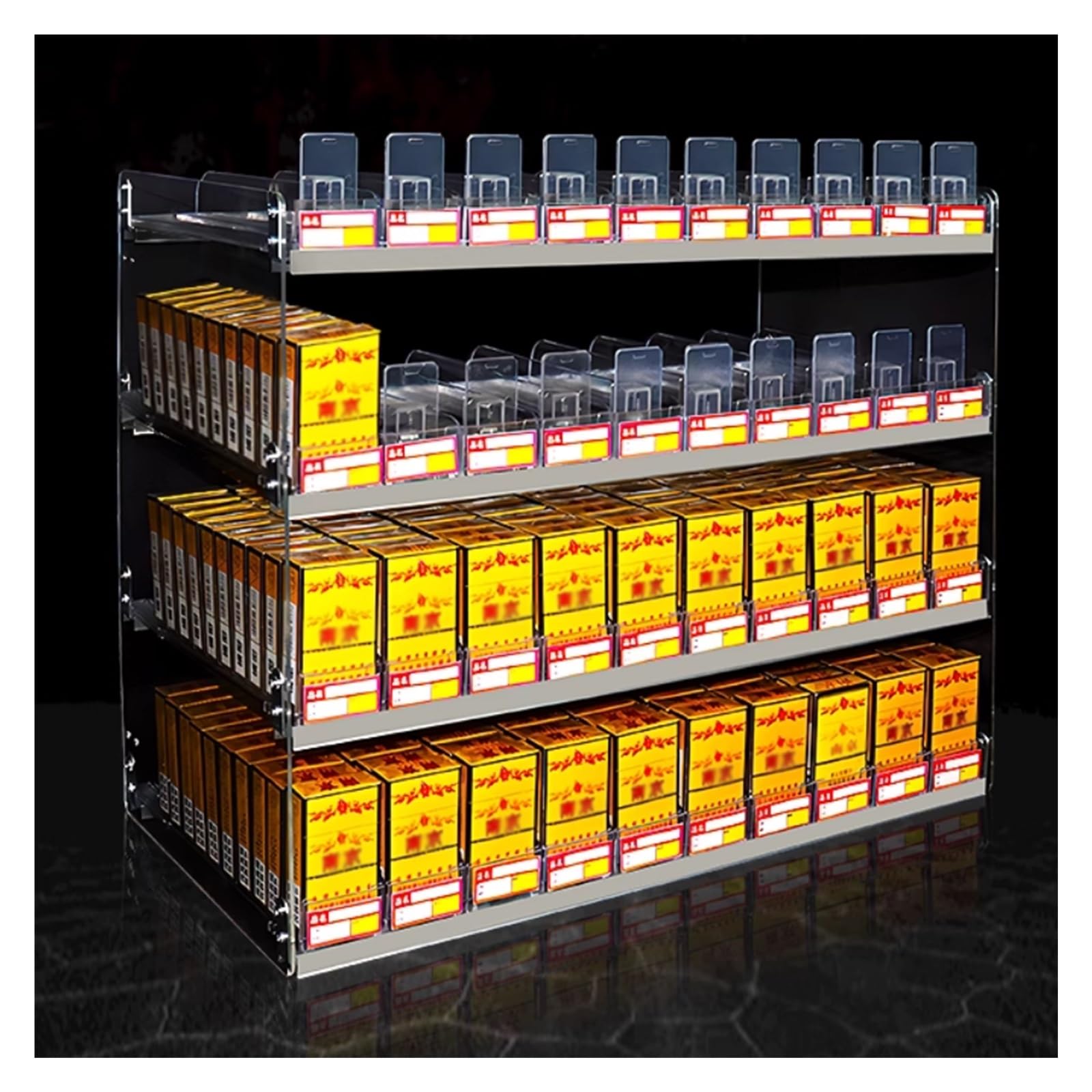 Zigarettenvitrine, Automatischer Zigarettenschieber, Durchsichtiges Streichholzschachtel-Schieberfach, An Der Wand Montiertes Süßigkeitenregal For Convenience Stores(91.5x28.4x55cm) von QINGYAN