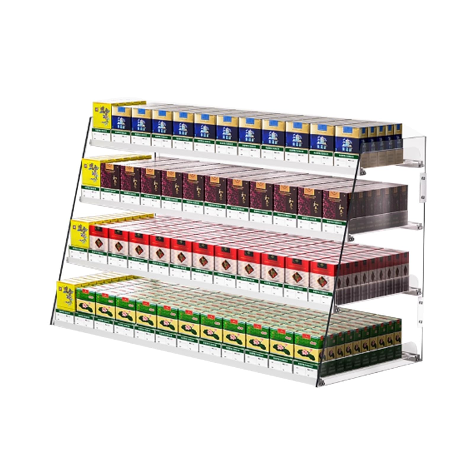 Zigarettenvitrine, Tragbares Display-Rack Mit Transparenten Schiebern, An Der Wand Montiertes Zigarettenregal, Automatisches Zigarettenschieberfach Den Marktladen(74x29x42cm) von QINGYAN