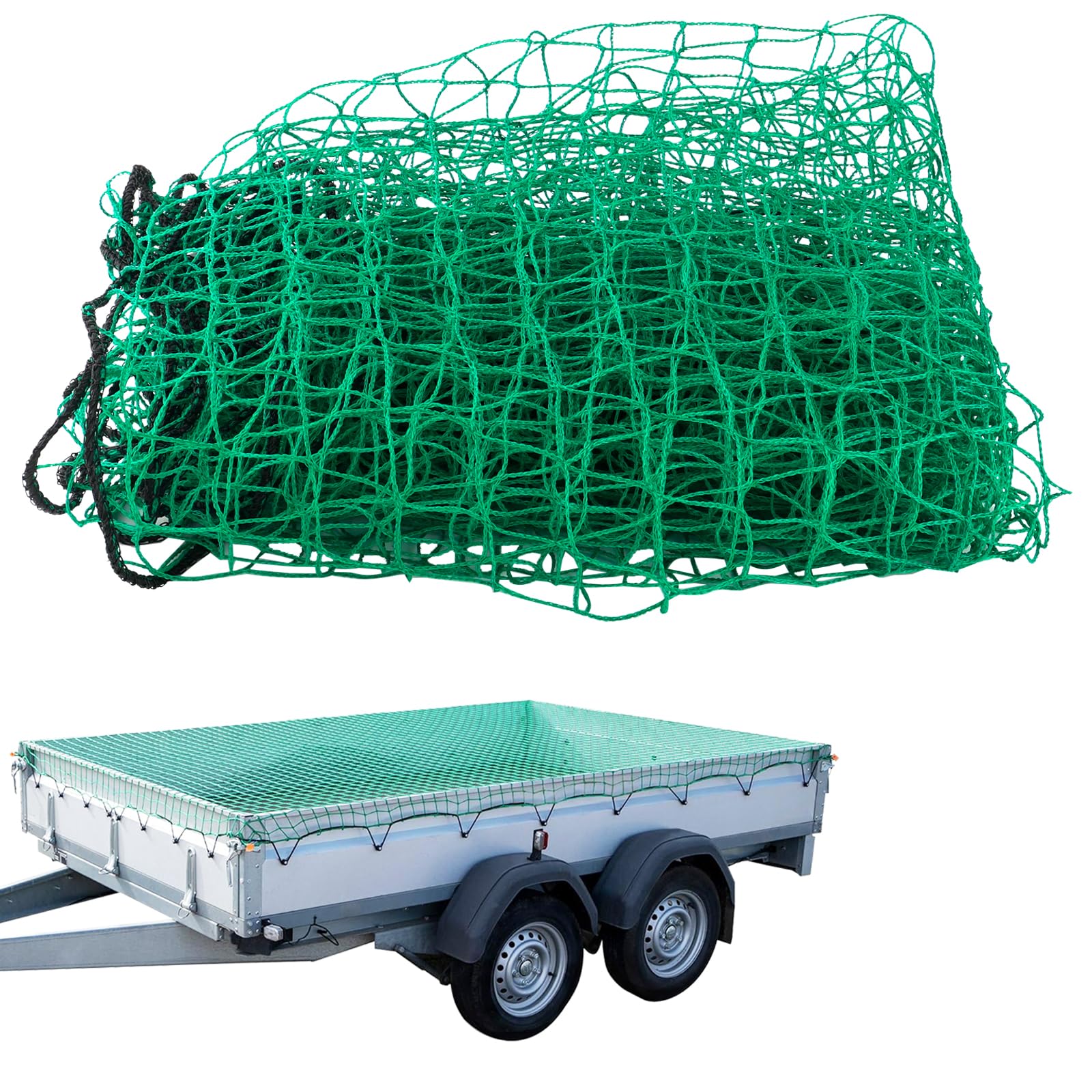 QINGYIWL Anhängernetz 2x3m, Ladungssicherungsnetz, Sicherungsnetz für Anhänger, Anhänger Netz für Ladungssicherung (Grün) von QINGYIWL