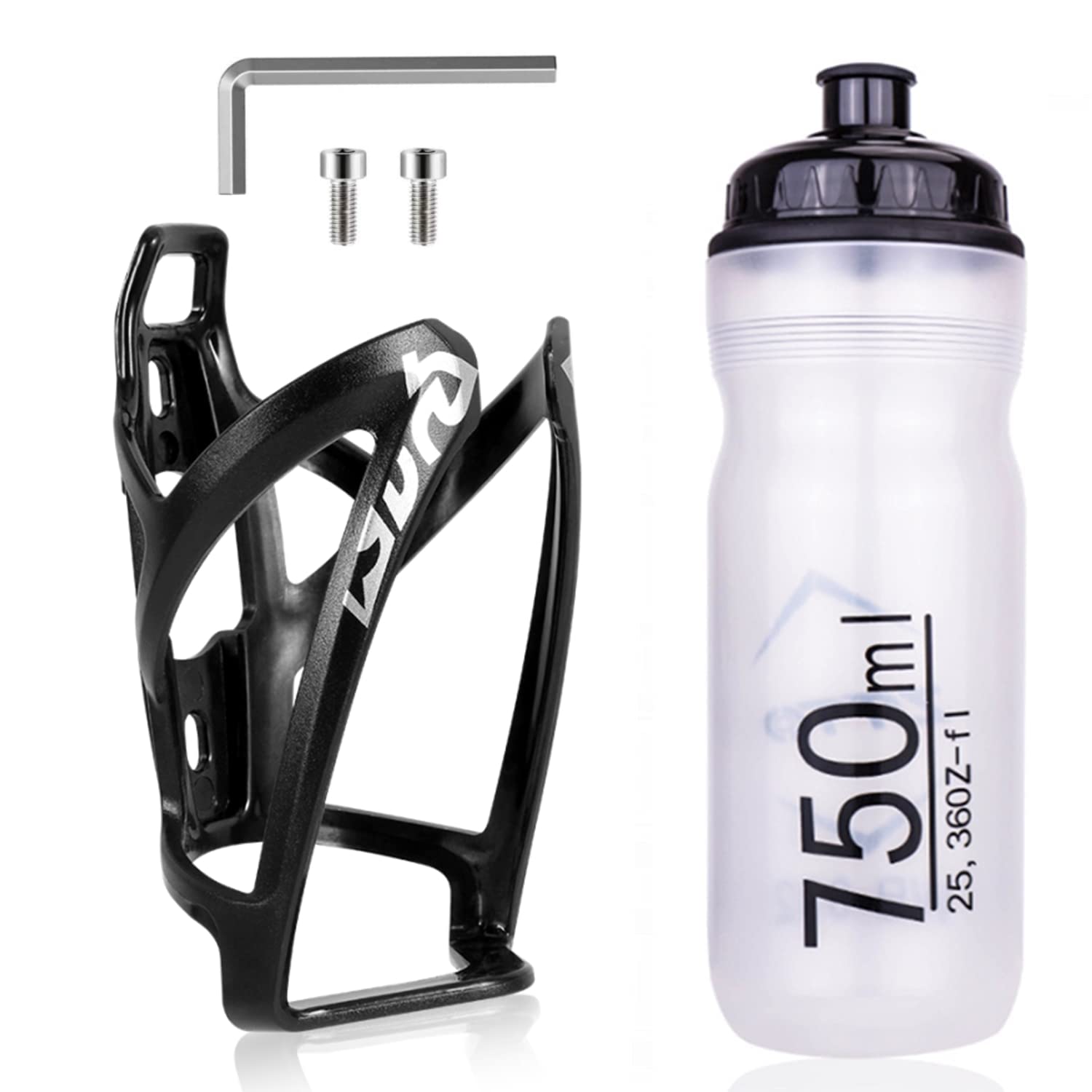 Fahrrad Flaschenhalter Set, Leichter Mountainbike Flaschenhalter mit Flaschen-Set, Universal Fahrrad Wasserflasche Käfig Halterungen mit 750ML BPA-freier Sport Wasserflasche für Outdoor Radfahren Fahrrad Flaschenhalter Set, Leichter Mountainbike Flaschenhalter mit Flaschen-Set, Universal Fahrrad Wasserflasche Käfig Halterungen mit 750ML BPA-freier Sport Wasserflasche für Outdoor Radfahren von QINIFIFY