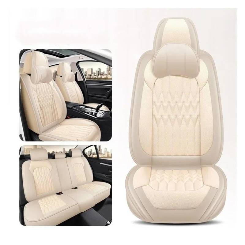Autositzbezüge Für FIAT Für Ducato Für Grande Für Punto Für Panda 500 Zubehör Auto Sitzbezug Sitzbezug Auto(Black Beige Luxury) von QINSHU