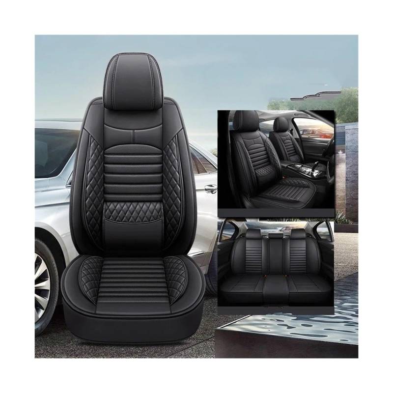 Autositzbezüge Für Mitsubishi L200 ASX Lancer X Für Outlander 3 Für Eclipse Für Cross Für Pajero Sport Universal Auto Zubehör Auto Sitzbezüge Sitzbezug Auto(Full Set Black) von QINSHU