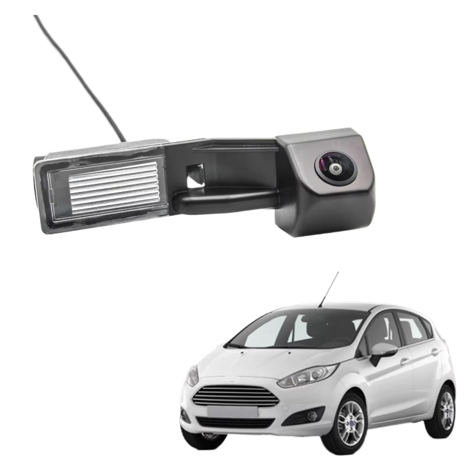 Backup Kamera CCD AHD Fisheye Rückansicht Reverse Kamera Auto Parkplatz Monitor Nachtsicht Für Ford Für Fiesta Fließheck MK6 MK7 MK 7,5 2008-2019 Hd Rückfahrkamera(C135 AHD 720P) von QINSHU