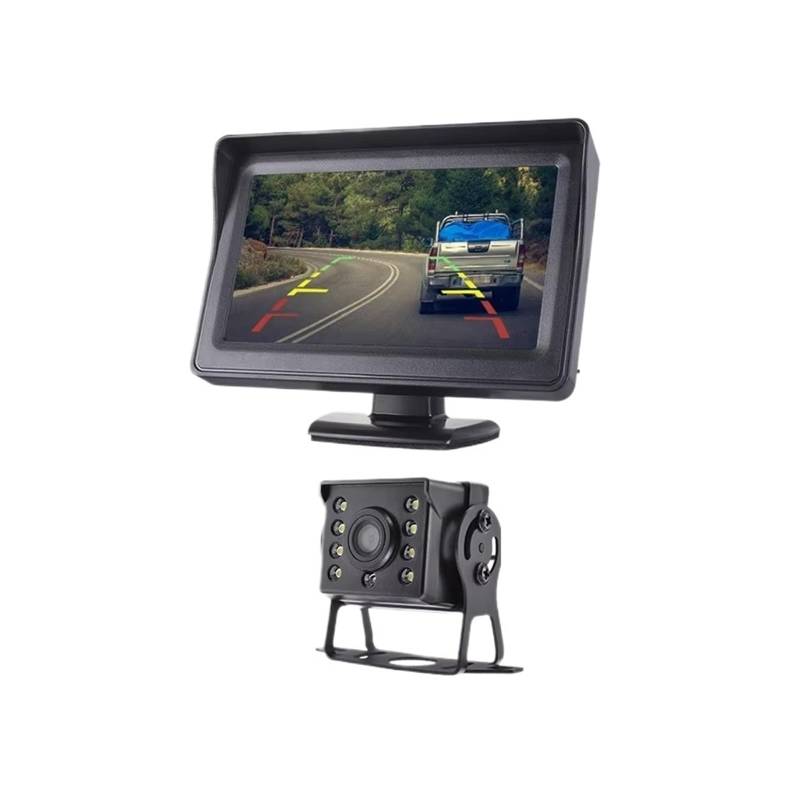 Backup Kamera Für LKW-Parkplatz 4,3-Zoll-Bildschirm HD-Rückfahrkamera 9-36V Nachtsicht-Auto-Rückfahrkamera Mit Monitor Hd Rückfahrkamera(430H-CL-MBUS-15M) von QINSHU