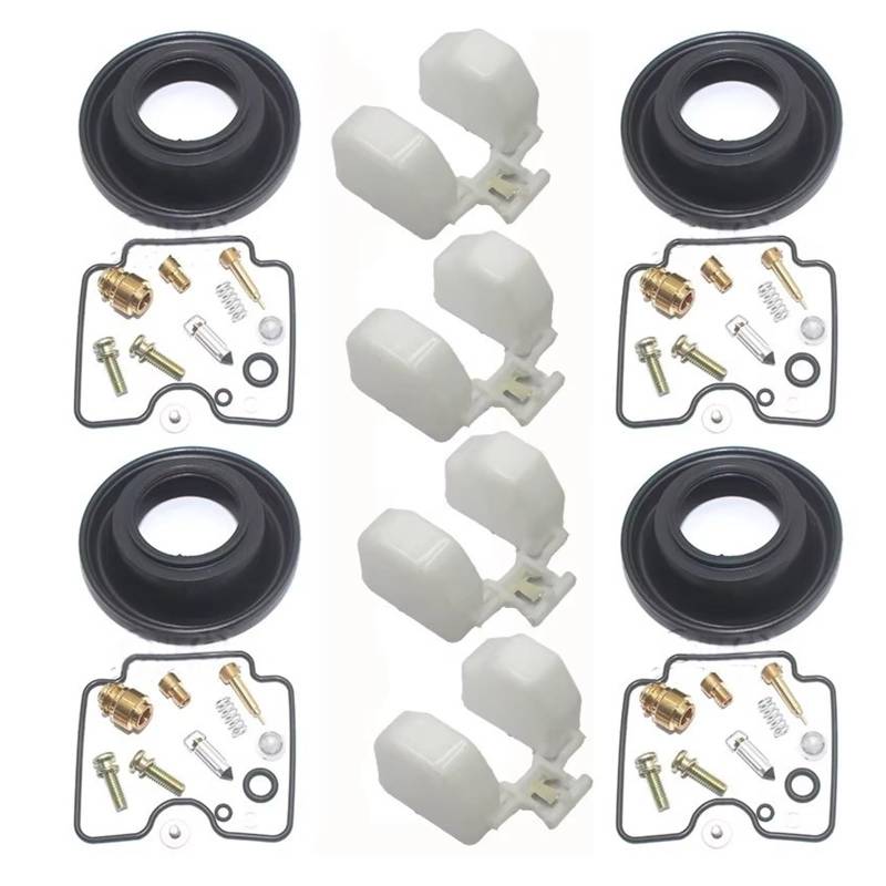 Moto Vergaser 4set Motorrad Vergaser Reparatur Kit Für FZS 600 Für Fazer 1998 1999 2000 2001 2002 2003 FZS600 Schwimm Nadel Sitz Teile Membran Vergaser(4 Sets) von QINSHU