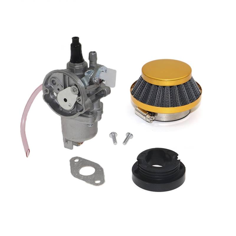 Moto Vergaser Für 47cc 49cc Kleinmotor Dirt Pit Pocket Bike ATV Quad Go Kart Vergaser Mit 44mm Luftfilter Vergaser(40-6 Carb Gold Set) von QINSHU