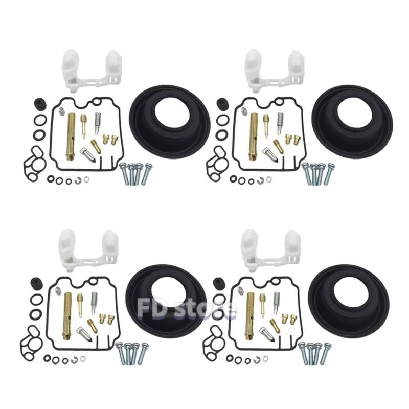 Moto Vergaser Für FZR1000 EXUP 1989-1995 FZR 1000 Carb Kolben Membran Float Wiederaufbau Teile Motorrad Vergaser Rebuild Kit Vergaser(4 Set C) von QINSHU