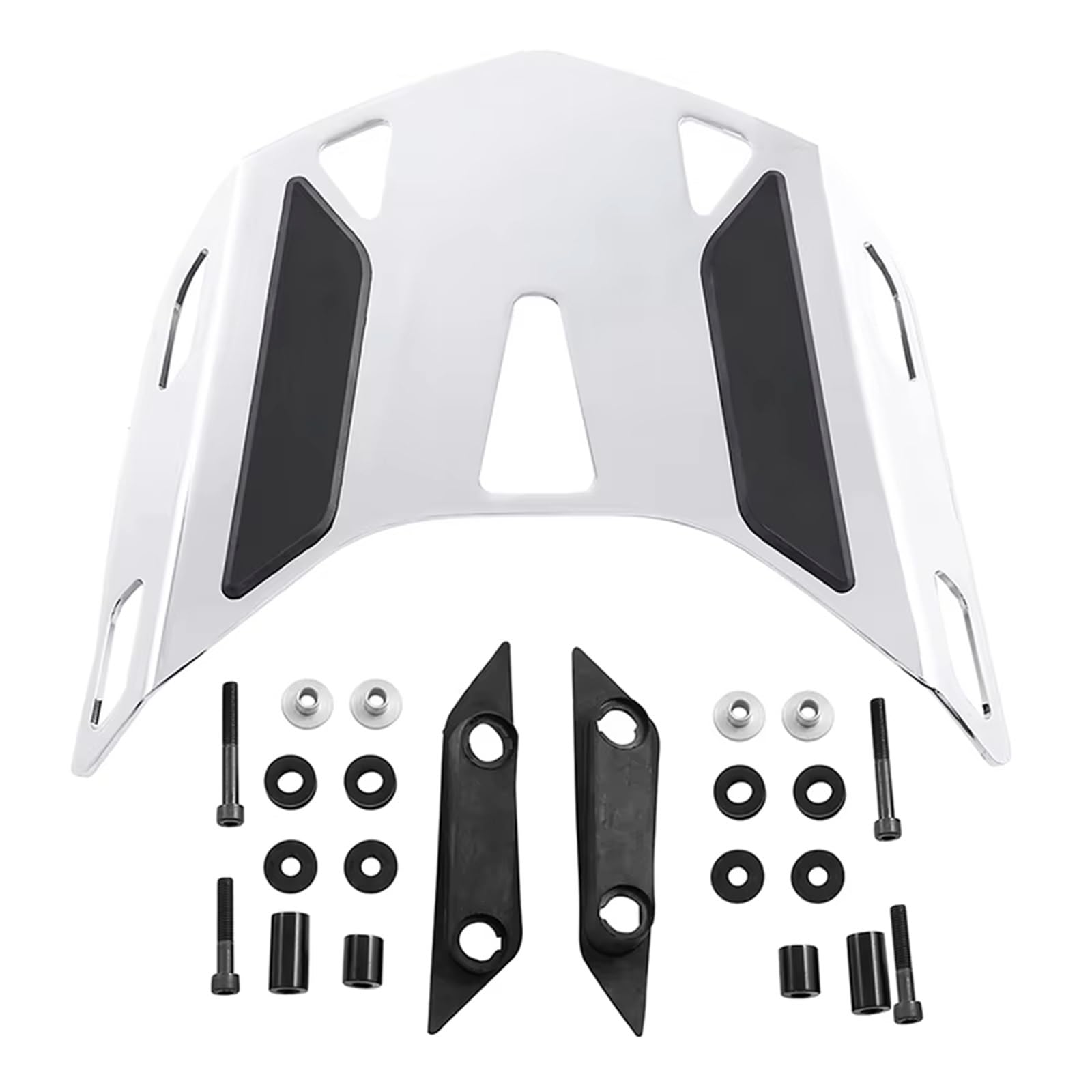 Motorrad Heckgepäckträger Mattschwarzer/Chrom-Heckträger Für Gold Wing GL1800 GL 1800 Non-Tour 2018 2019 2020 2021 2022 2023 Motorrad-Heckgepäckträger Gepäckträger(Chrom) von QINSHU