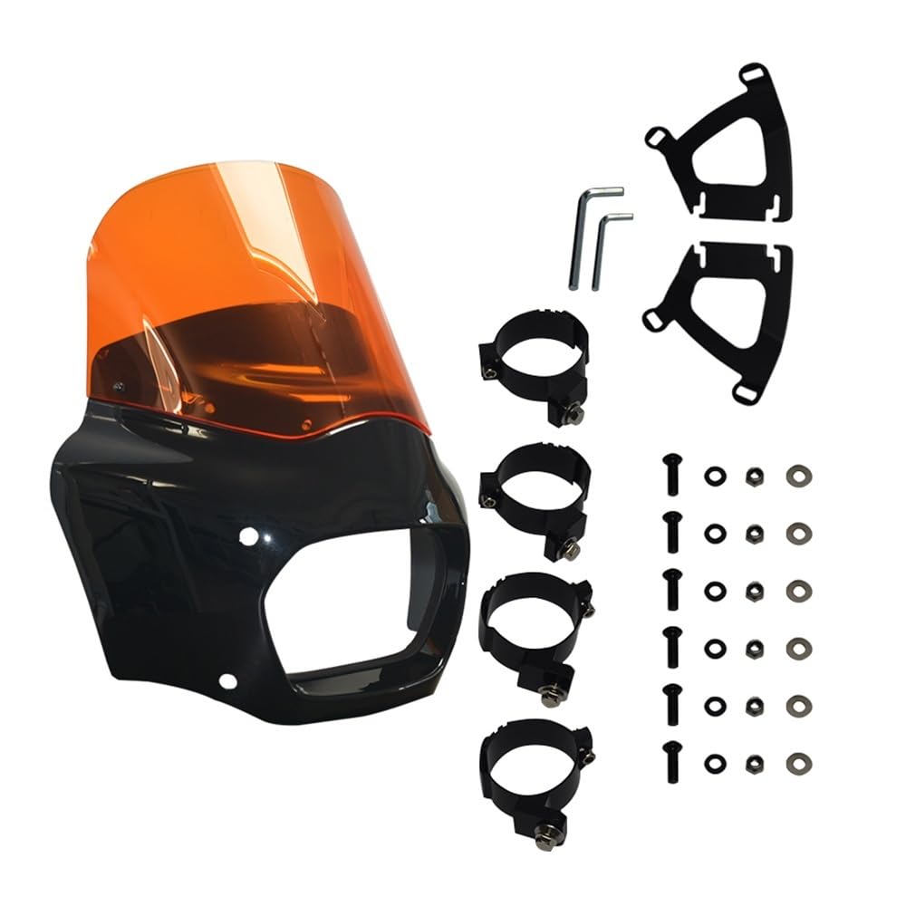 Motorrad Verkleidungs Panel Motorrad Road Warrior 11'' Scheinwerfer Verkleidung Mit Windschutzscheibe 62mm Schellen Für Softail Fat Bob Für FXFB 114 Für FXFBS 2018-2023 Motorrad Verkleidungs Panel Motorrad Road Warrior 11'' Scheinwerfer Verkleidung Mit Windschutzscheibe 62mm Schellen Für Softail Fat Bob Für FXFB 114 Für FXFBS 2018-2023 von QINYUML