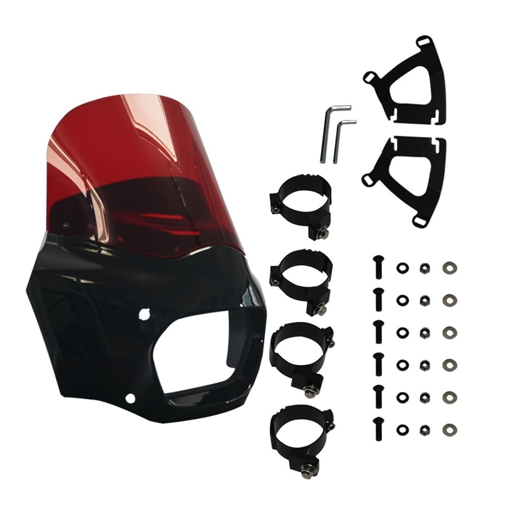 Motorrad Verkleidungs Panel Motorrad Road Warrior 11'' Scheinwerfer Verkleidung Mit Windschutzscheibe 62mm Schellen Für Softail Fat Bob Für FXFB 114 Für FXFBS 2018-2023 Motorrad Verkleidungs Panel Motorrad Road Warrior 11'' Scheinwerfer Verkleidung Mit Windschutzscheibe 62mm Schellen Für Softail Fat Bob Für FXFB 114 Für FXFBS 2018-2023 von QINYUML