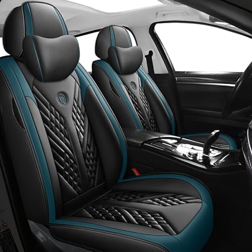 QIOZO Sitzbezüge Auto Autositzbezüge Universal Set für Hyundai Tucson 2021 2022 Auto Zubehör/Schwarzgrüne Luxus Edition von QIOZO