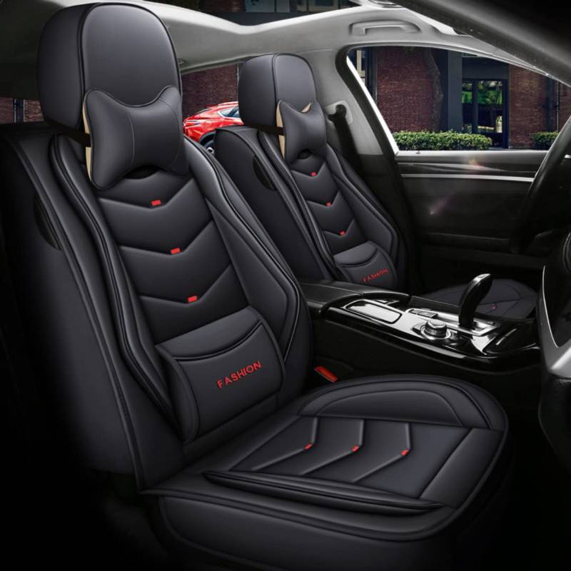 QIOZO Sitzbezüge Auto Autositzbezüge Universal Set für Mercedes Benz GLK 350 GLK 250 GLK 300 GLK 220 GLB Auto Zubehör/Schwarz Deluxe von QIOZO