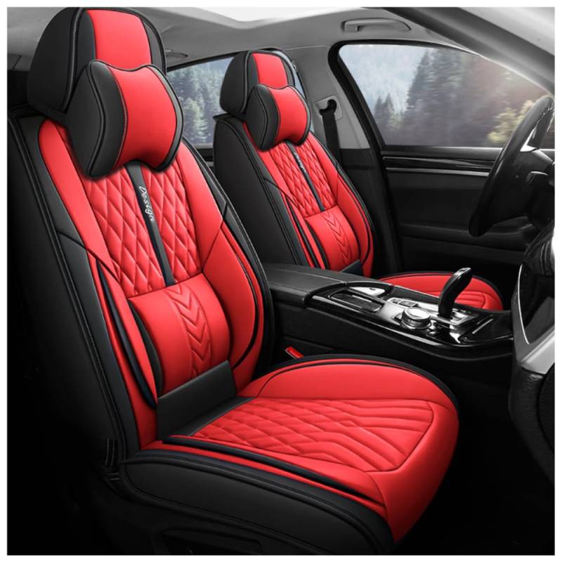 QIOZO ar Sitzbezüge Universal Komplettset für Audi A6 C7 4G Avant A6 C7 4G Allroad A6 C8 Avant A6 C8 Allroad Autoteile Wasserdicht Rot Deluxe Edition von QIOZO