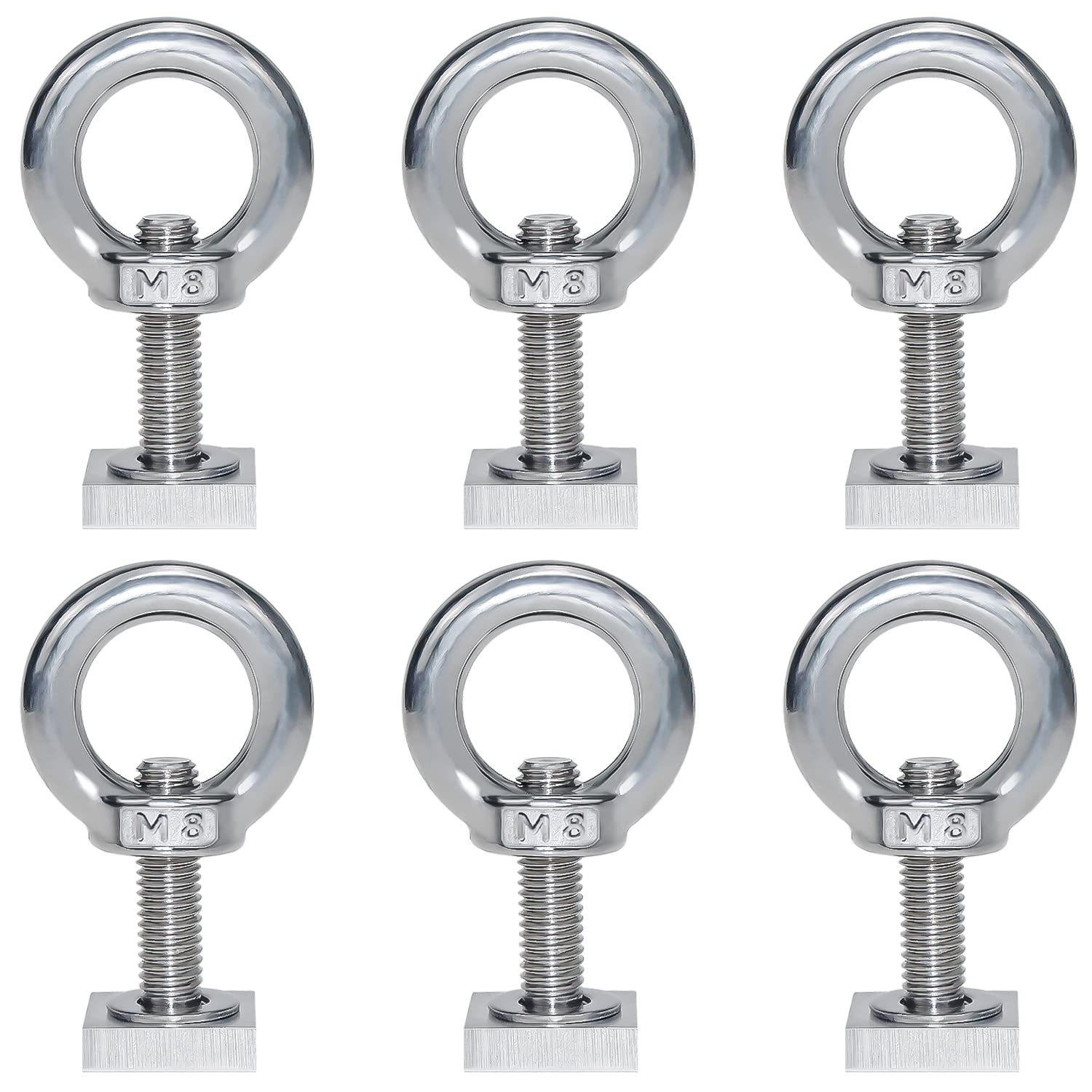 QIQN T-nut Adapter Nutensteine M8x30mm Nutsteine Dachträger Dachbox mit Osenmutter und Unterlegscheiben für Dachbox Relingträger Kompatibel zu Thule (6er Set 20 x 20mm) von QIQN