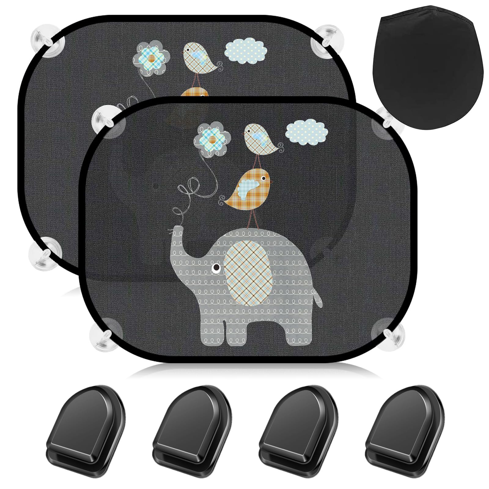 Auto Sonnenschutz Baby mit UV Schutz - 2 Stück 47x30cm Autofenster Sonnenblende für Kinder Autofenster Sonnenschutz Verdunklung, Sonnenschut Auto Seitenscheibe mit 8 Saugnäpfen und Süßen Tier Motiven Auto Sonnenschutz Baby mit UV Schutz - 2 Stück 47x30cm Autofenster Sonnenblende für Kinder Autofenster Sonnenschutz Verdunklung, Sonnenschut Auto Seitenscheibe mit 8 Saugnäpfen und Süßen Tier Motiven von QITIXI:OU