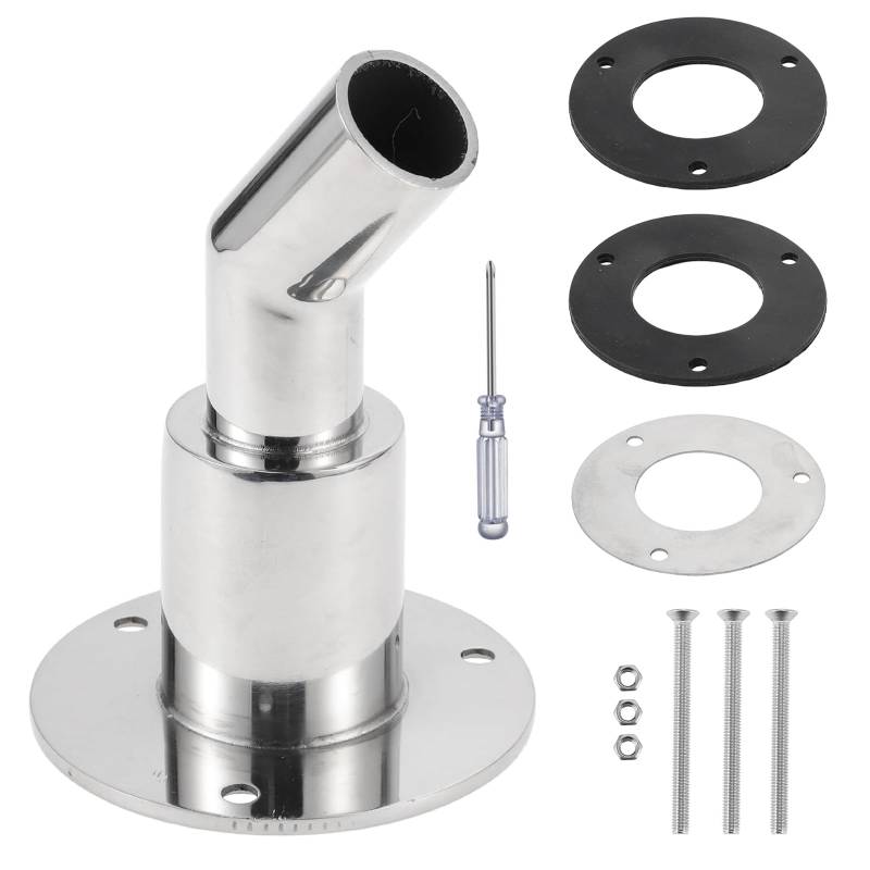 Durch Rumpf Auspuff Hautanpassung, Edelstahl 316 Schiffsauspuff Rohrauspuff Schiffshardware Zubehör Und Einen Schraubendreher für 24mm Abgasschlauch, Standheizung Auspuff Boot für LKW Boot Auto von QITIXI:OU