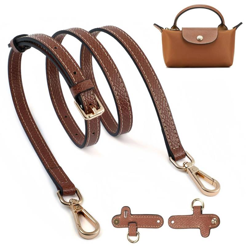 Schultergurt für Longchamp Tasche Damen, Tragegurt für Longchamp, Verstellbarer Schulterriemen für Taschen, Leder Riemen Tragegurte für Longchamp Mini Bag Strap,Tasche NoPunch Transformationszubehör von QITIXI:OU