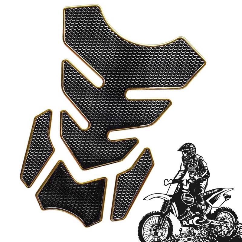 QIUMING kohlefaser Universal Motorrad Tank Pad Schutz kohlefaser Tank Pad Motorcycle Aufkleber Pad für Motorrad Tank geeignet für die meisten Motorräder Schützt das Motorrad (Golden) von QIUMING